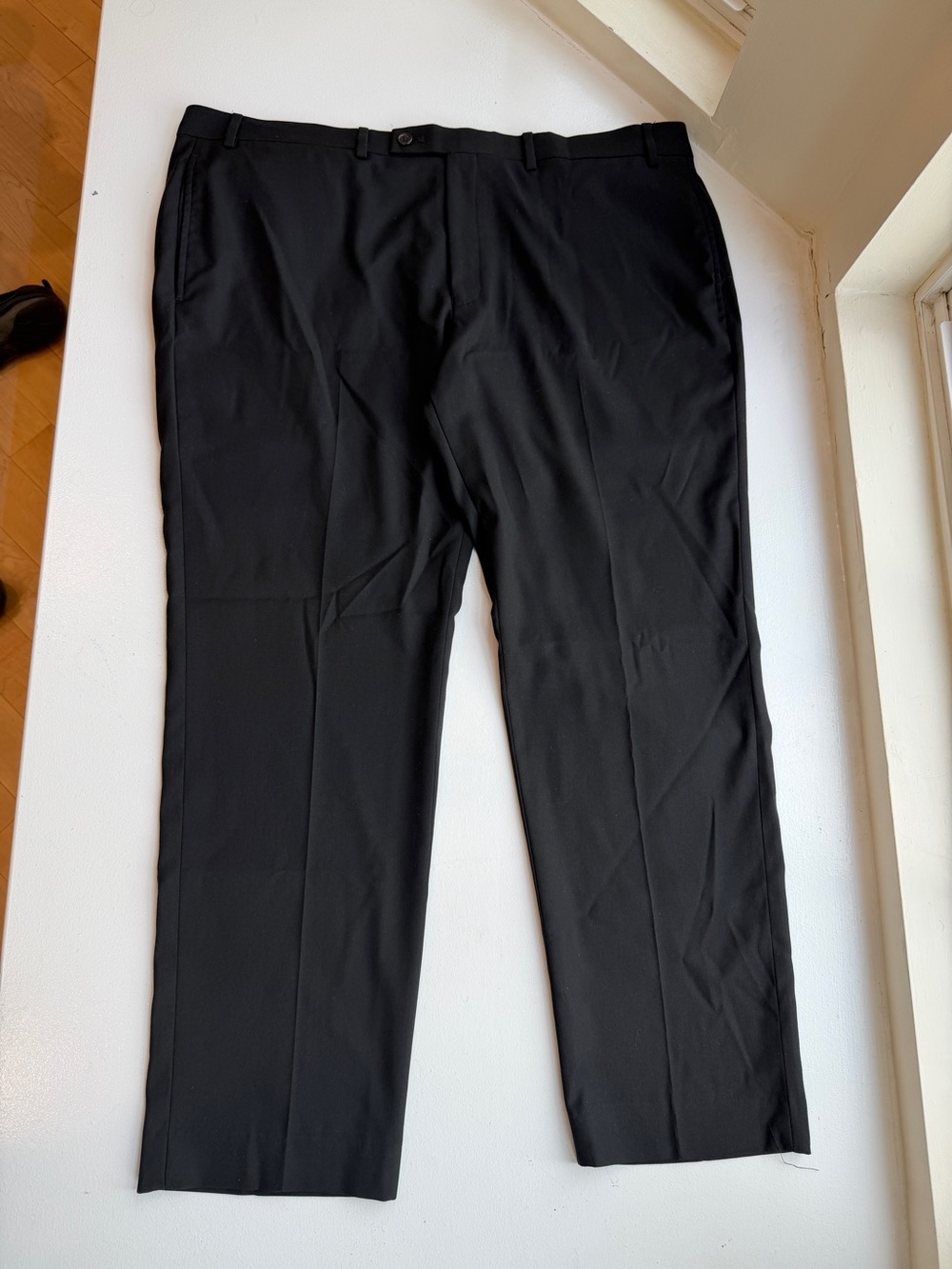 Lauren Ralph Lauren Black Herringbone Dress Pants 42x30 Stretch Fit Classic